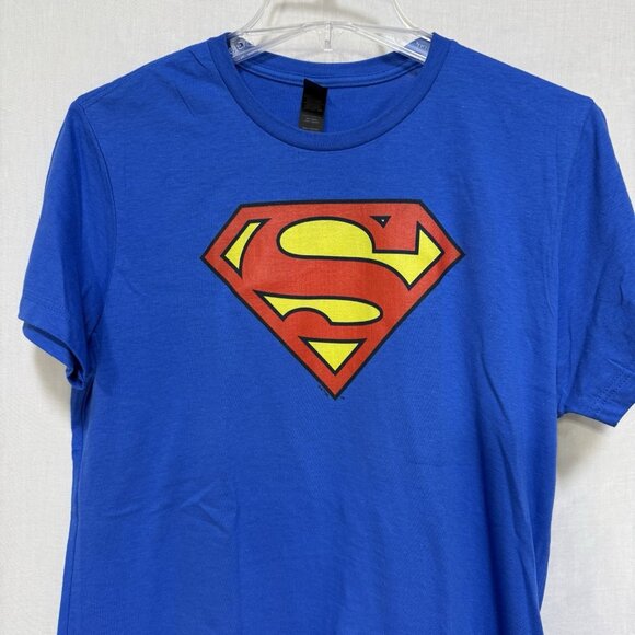 Superman Logo Womens Size XL DC Comics Superhero T Shirt Blue Costume Cosplay - Picture 2 of 7